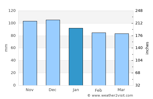 Coldspring average rain in January