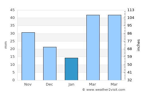 Coldwater average rain in January