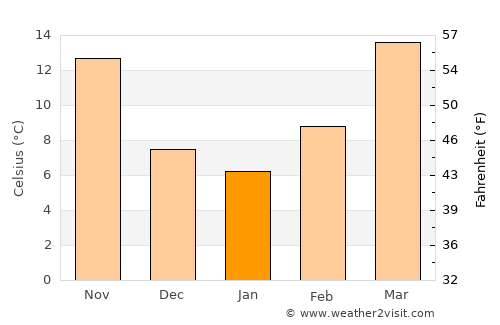 Coleman average temperature in January