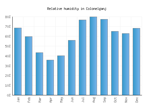 Colonelganj relative humidity averages