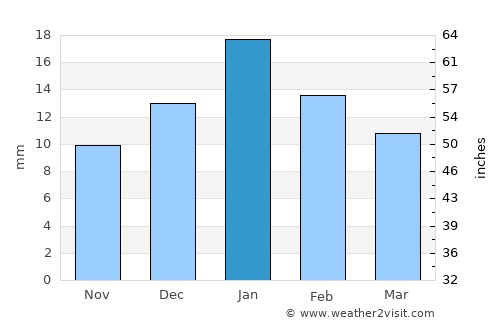 Comandante Luis Piedra Buena average rain in January
