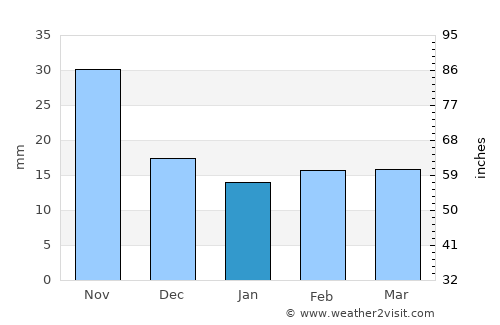 Comitán de Domínguez average rain in January