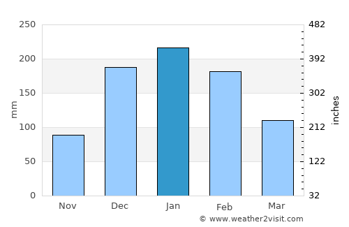 Concession average rain in January