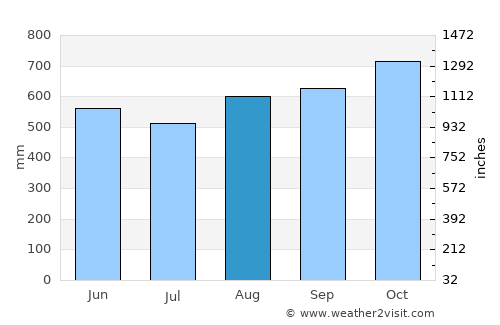 Condoto average rain in August