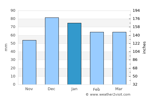 Constantine average rain in January