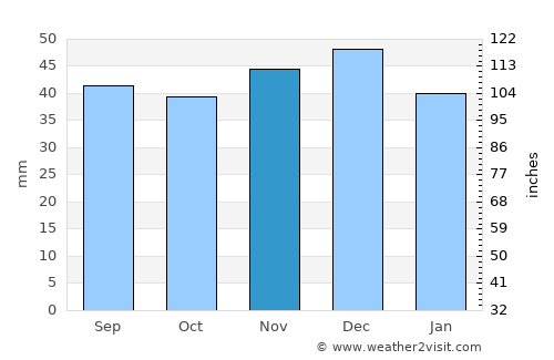 Corneşti average rain in November