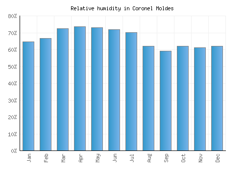Coronel Moldes relative humidity averages