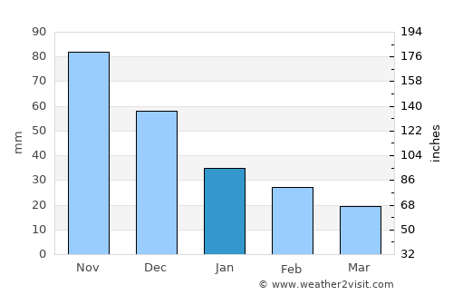 Corral Nuevo average rain in January