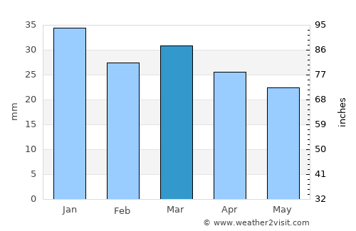Cortez average rain in March