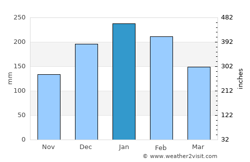 Cosmópolis average rain in January