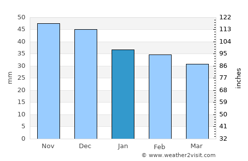 Costineşti average rain in January