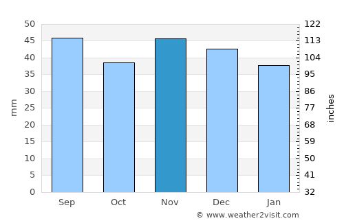 Cotmeana average rain in November