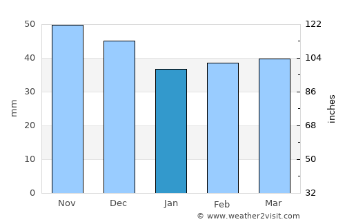 Coţofenii din Dos average rain in January