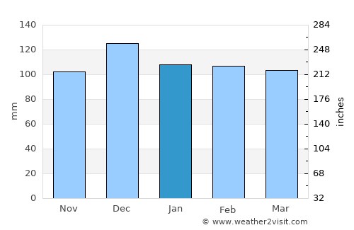 Coushatta average rain in January