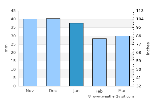 Cozma average rain in January