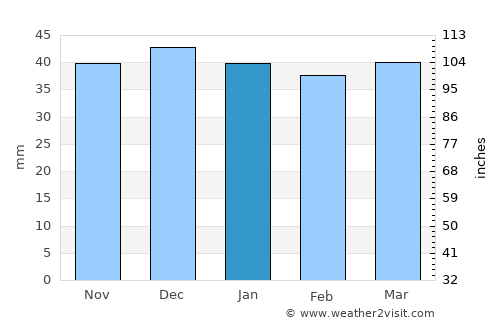 Crucea average rain in January