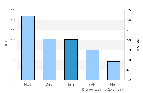 Cuauhtémoc average rain in January