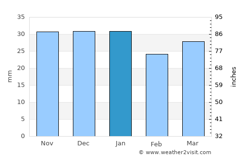 Cuevas del Almanzora average rain in January