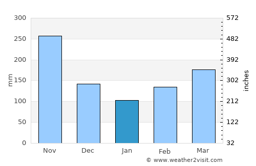 Cunday average rain in January