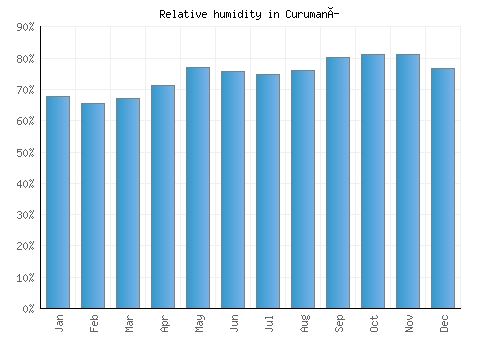 Curumaní relative humidity averages