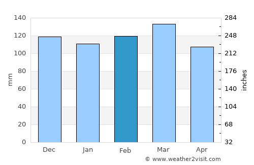 Cusseta average rain in February