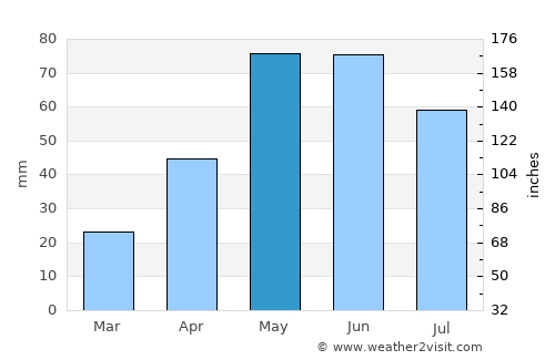 Custer average rain in May