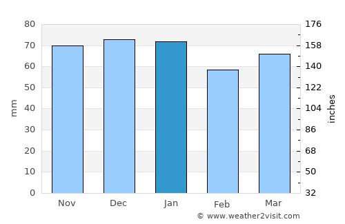 Dalvík average rain in January