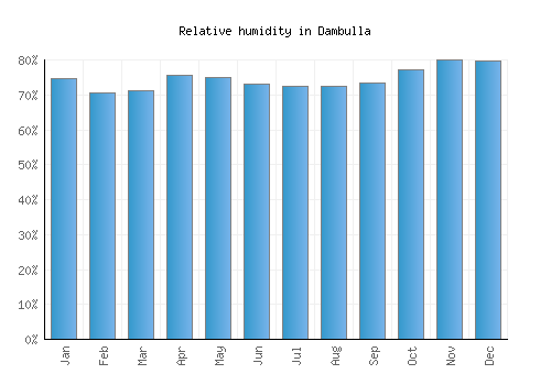 Dambulla relative humidity averages