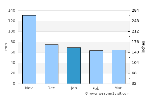 Dame-Marie average rain in January
