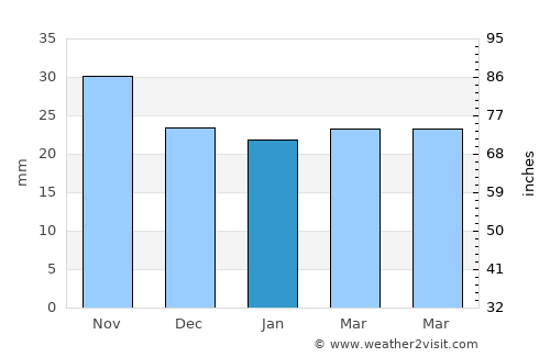 Dămieneşti average rain in January