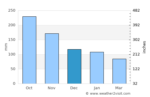 Damilag average rain in December