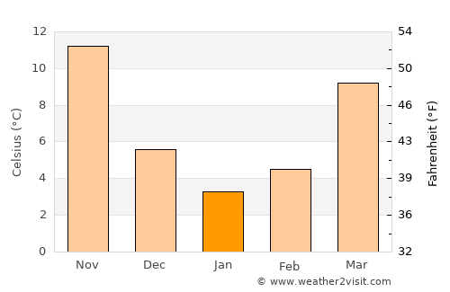 Dāngām average temperature in January