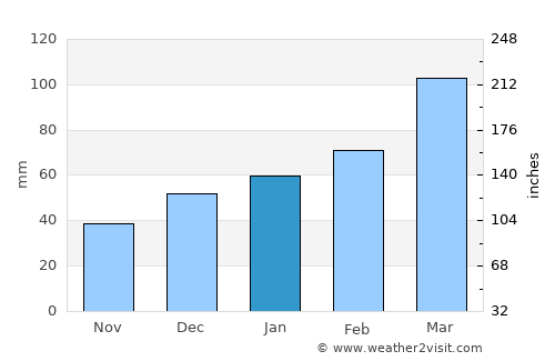 Danghara average rain in January