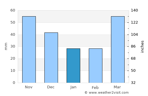 Darlington average rain in January
