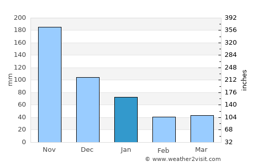 Dauin average rain in January