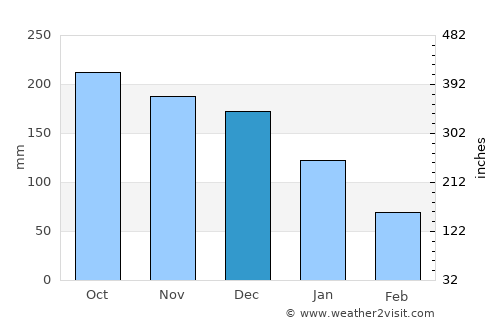 Davila average rain in December
