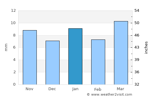 Debila average rain in January
