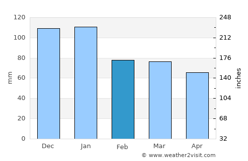 Deer Lake average rain in February