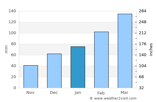 Deh-e Şalāḩ average rain in January