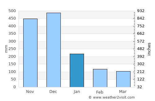 Del Gallego average rain in January