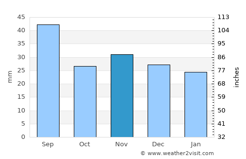 Deleni average rain in November