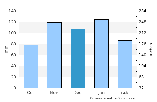 Delmas average rain in December