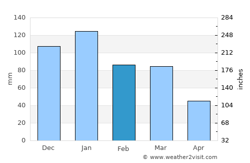 Delmas average rain in February