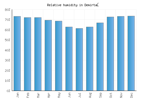 Demirtaş relative humidity averages