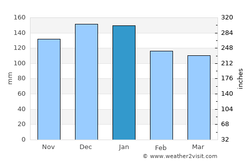 Derry average rain in January