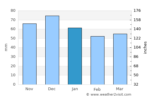 Detmold average rain in January