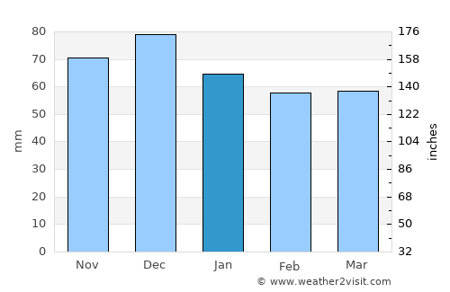 Devin average rain in January