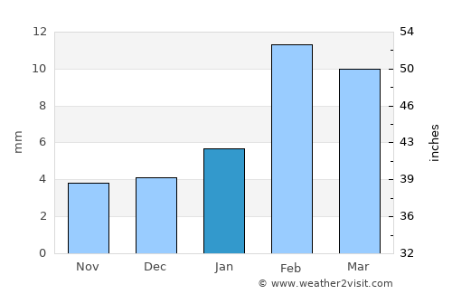 Dhanot average rain in January