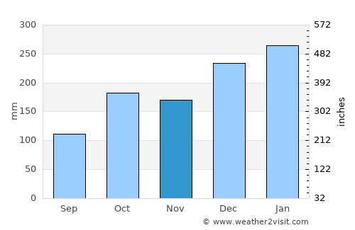 Diadema average rain in November