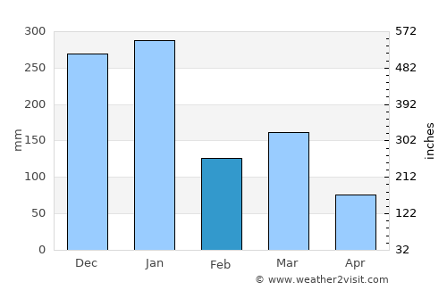 Diamantina average rain in February